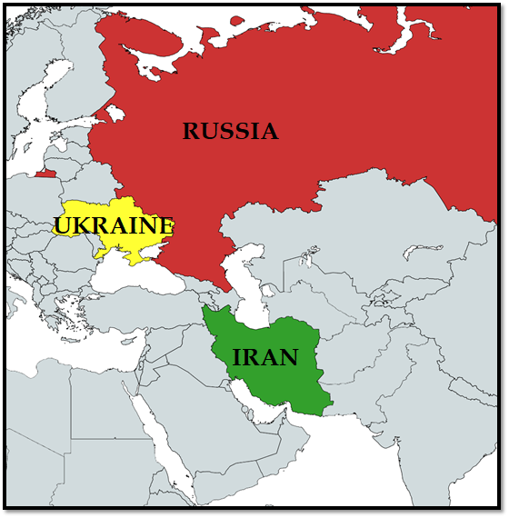 Iran Blames US West For Ukraine War The Iran Primer   Ukraine Russia Iran Map 